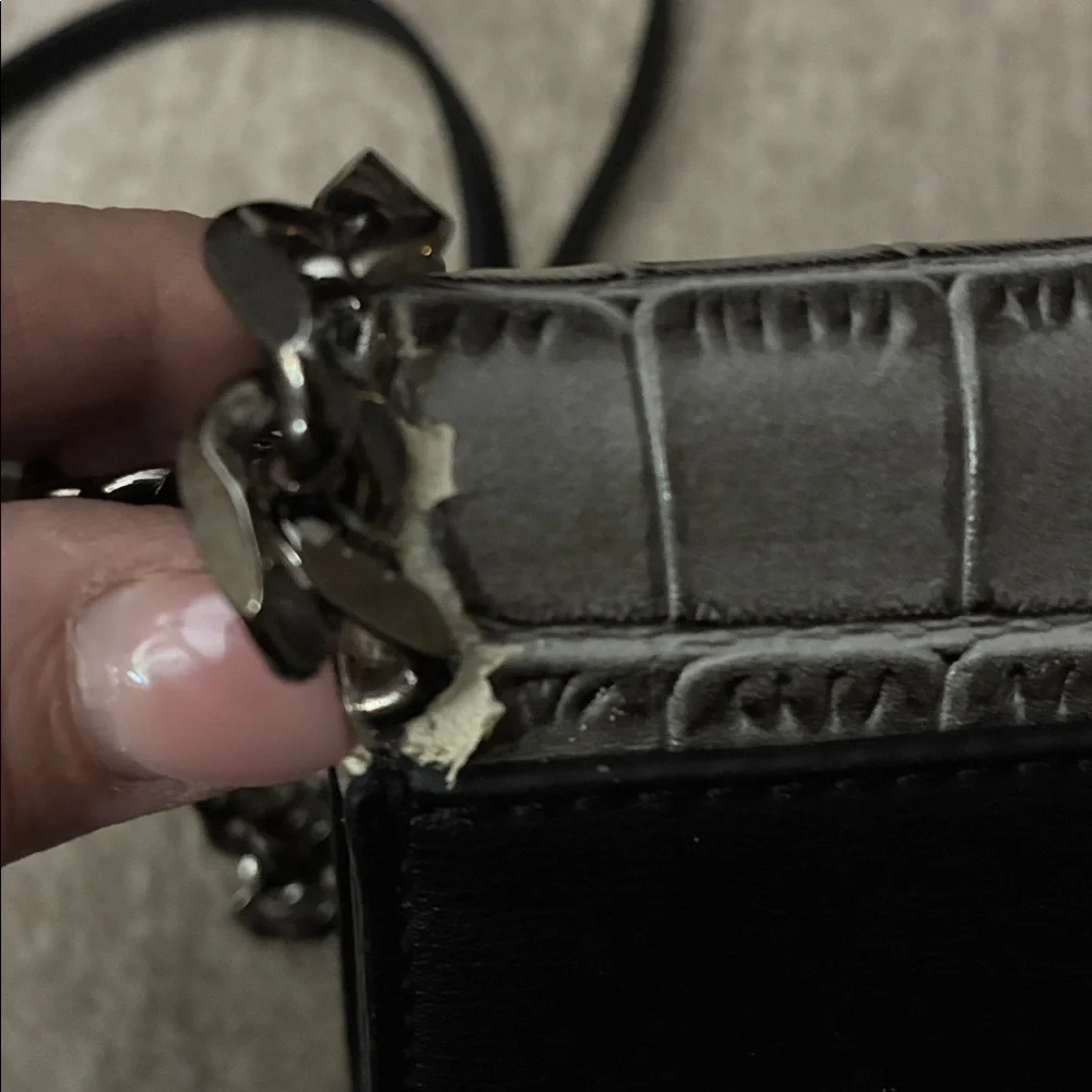 Giani Bernini‎ Black Crocodile-Embossed Crossbody Bag